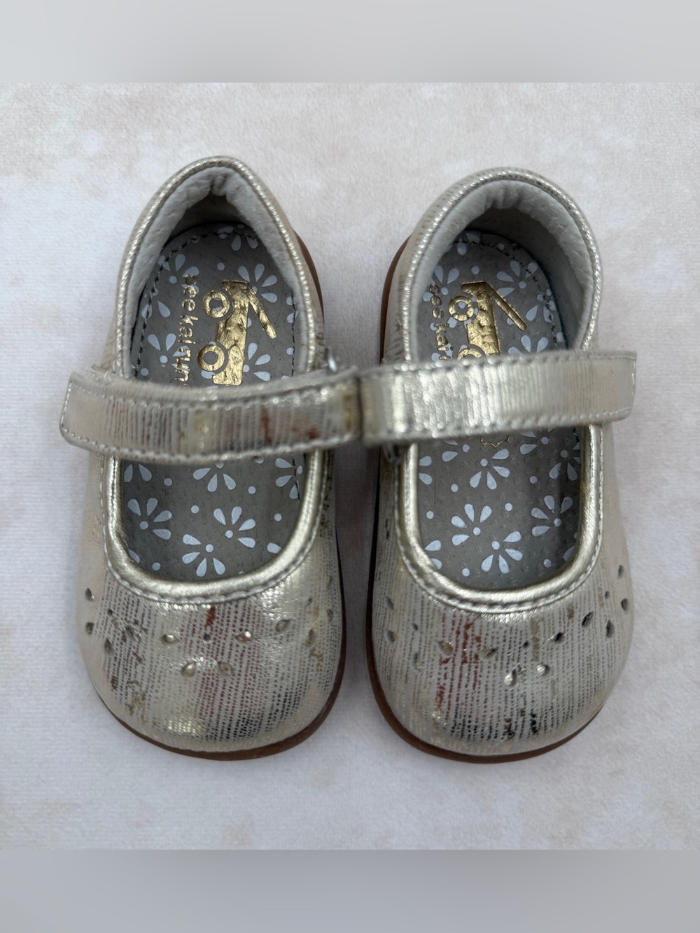 See Kai Run Metallic Gold Mary Jane Shoes